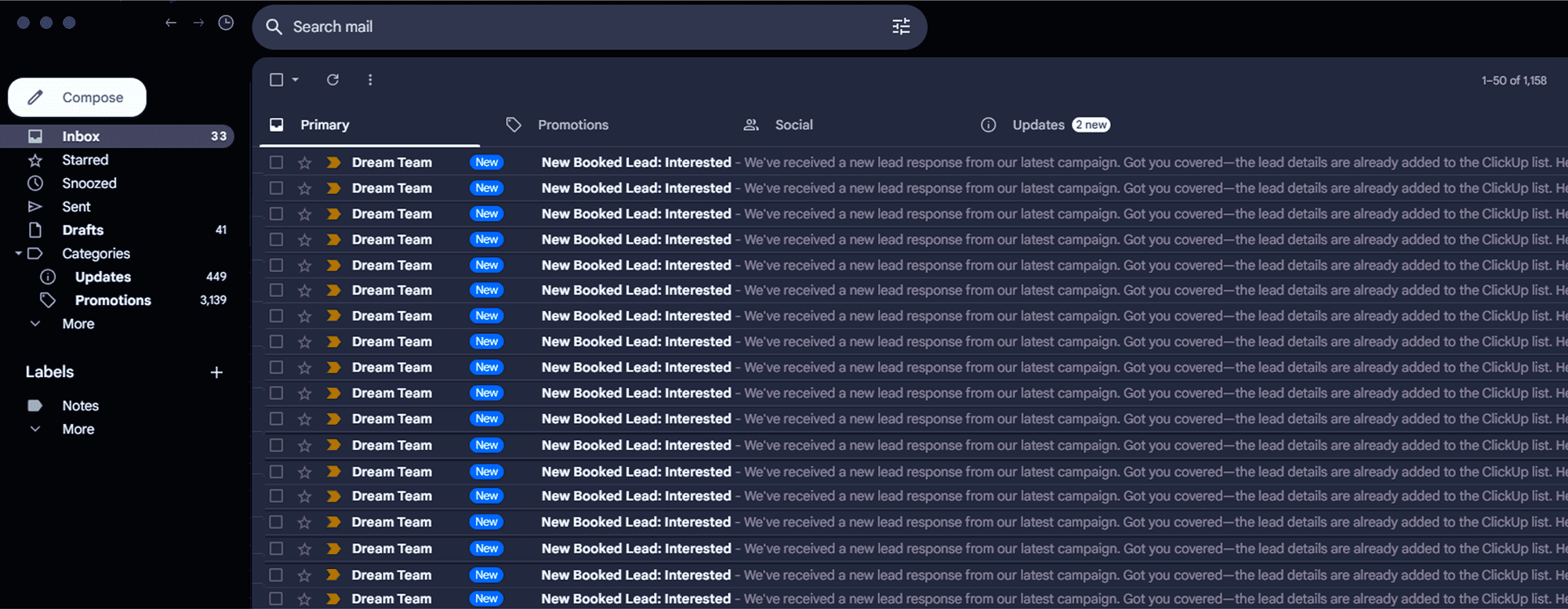 Leads booked through our system
